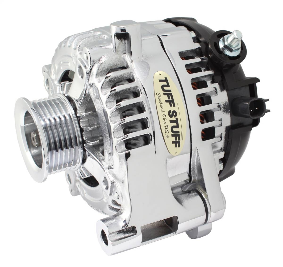 Tuff Stuff Performance - Alternator 250 AMP OEM Wire 6 Groove Pulley External Regulator Chrome Plated 7516C