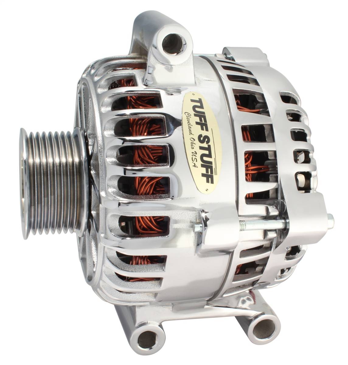 Tuff Stuff Performance - Alternator 150 AMP OEM Wire 8 Groove Pulley Top Mount Internal Regulator Chrome 7796A