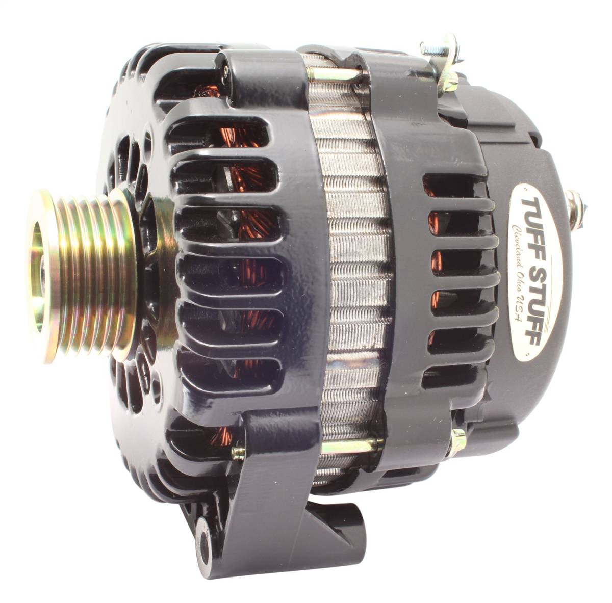 Tuff Stuff Performance - Alternator 230 AMP Upgrade OEM Wire 6 Groove Pulley 4 Pin Voltage Regulator Black 8237B