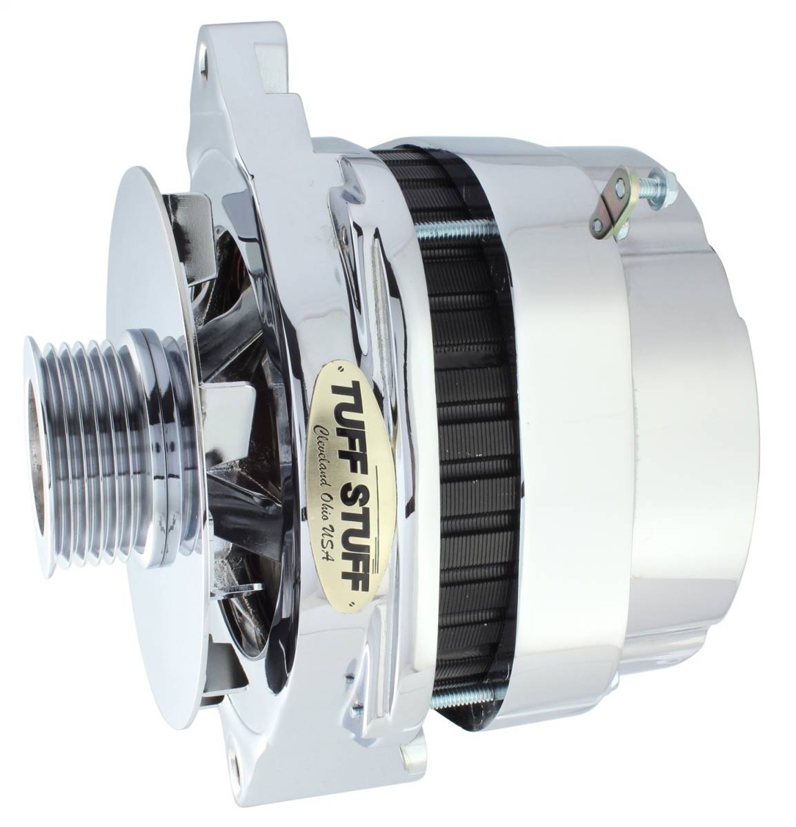 Tuff Stuff Performance - Alternator 170 AMP OEM Wire 6 Groove Pulley Low Idle Cut-In Internal Voltage Regulator Aluminum Polished 8173NAP