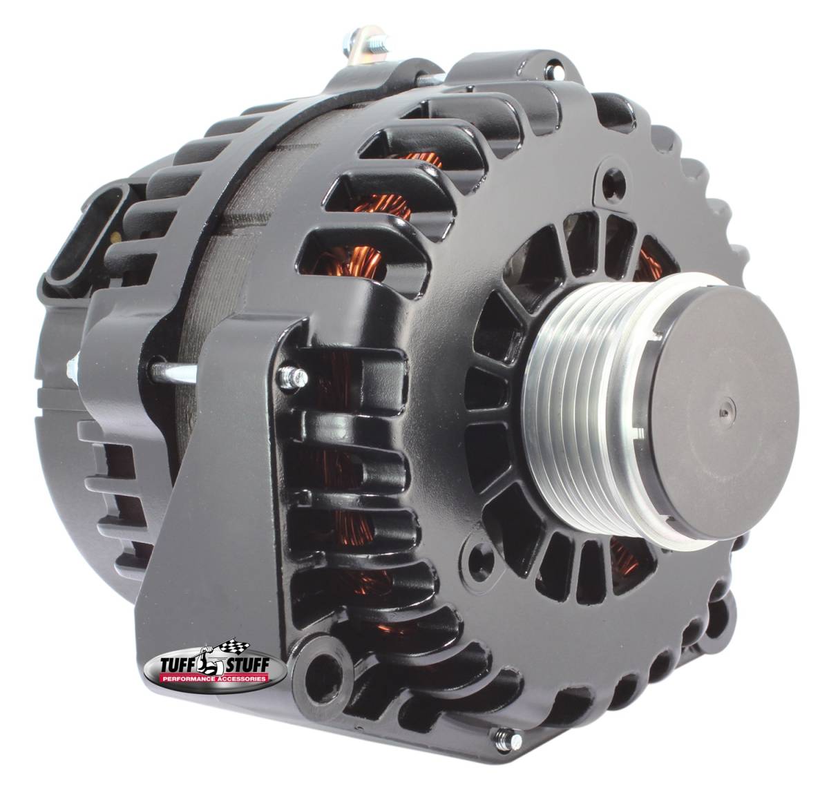 Tuff Stuff Performance - Alternator 230 AMP OEM Wire 6 Groove Clutch Pulley Stealth Black 8299F