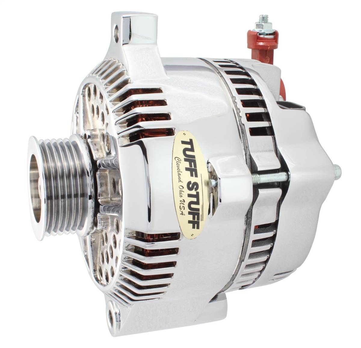 Tuff Stuff Performance - Alternator 225 AMP OEM Wire 6 Groove Pulley Polished 8266DP