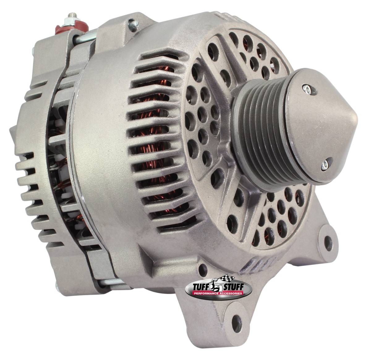 Tuff Stuff Performance - Silver Bullet Alternator 225 AMP Upgrade OEM Wire 7 Groove Bullet Pulley Internal Regulator Factory Cast PLUS+ 7764EBULL