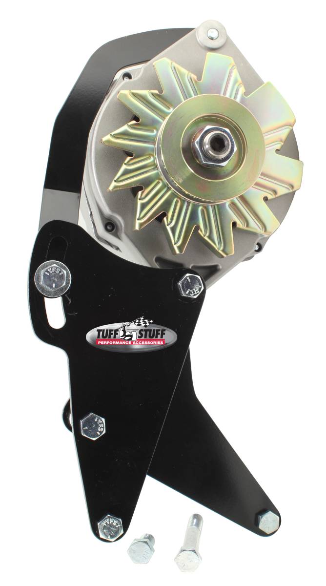 Tuff Stuff Performance - Alternator Bracket Kit For Chevy BBC Short Water Pump Stealth Black Powder Coated 7669B