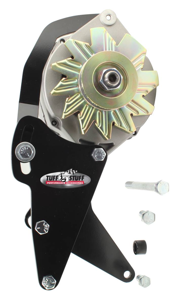 Tuff Stuff Performance - Alternator Bracket Kit For Chevy BBC Long Water Pump Stealth Black Powder Coated 7670B