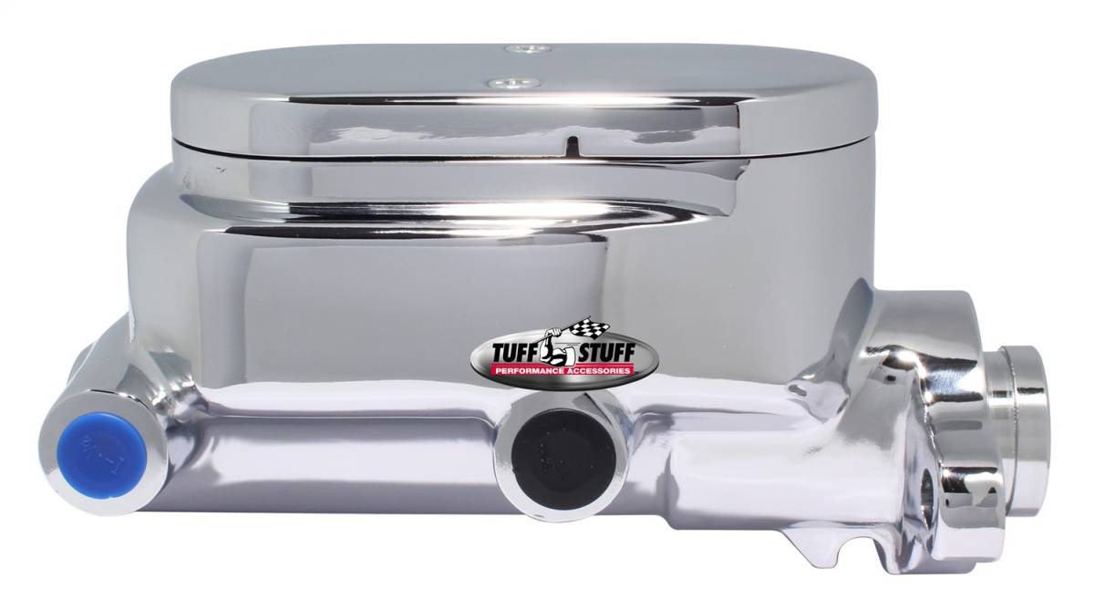 Tuff Stuff Performance - Brake Master Cylinder Dual Reservoir Aluminum Smoothie 1 in. Bore Dual 3/8 in. Ports On Both Sides Deep Hole Chrome Fits Hot Rods/Customs/Muscle Cars 2026NC