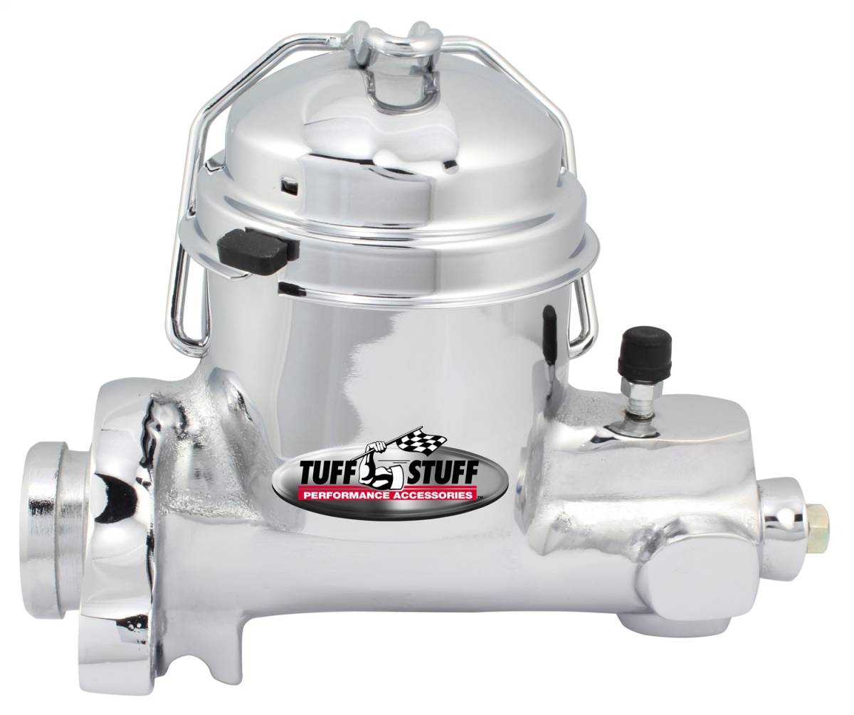 Tuff Stuff Performance - Brake Master Cylinder Single Rsvr. 1 in. Bore Dual 7/16-24 Ports 3 1/2 in. Mounting Hole Spacing Drum-Drum Fruit Jar Style Chrome 2150NA