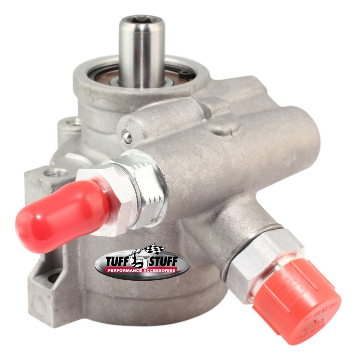 Tuff Stuff Performance - Type II Alum. Power Steering Pump AN-6/AN-10 Ports 8mm ThruHole Mtg Btm PressurePort For Street Rods/Custom Vehicles w/Limited EngineSpace Factory Cast PLUS+ 6170AL