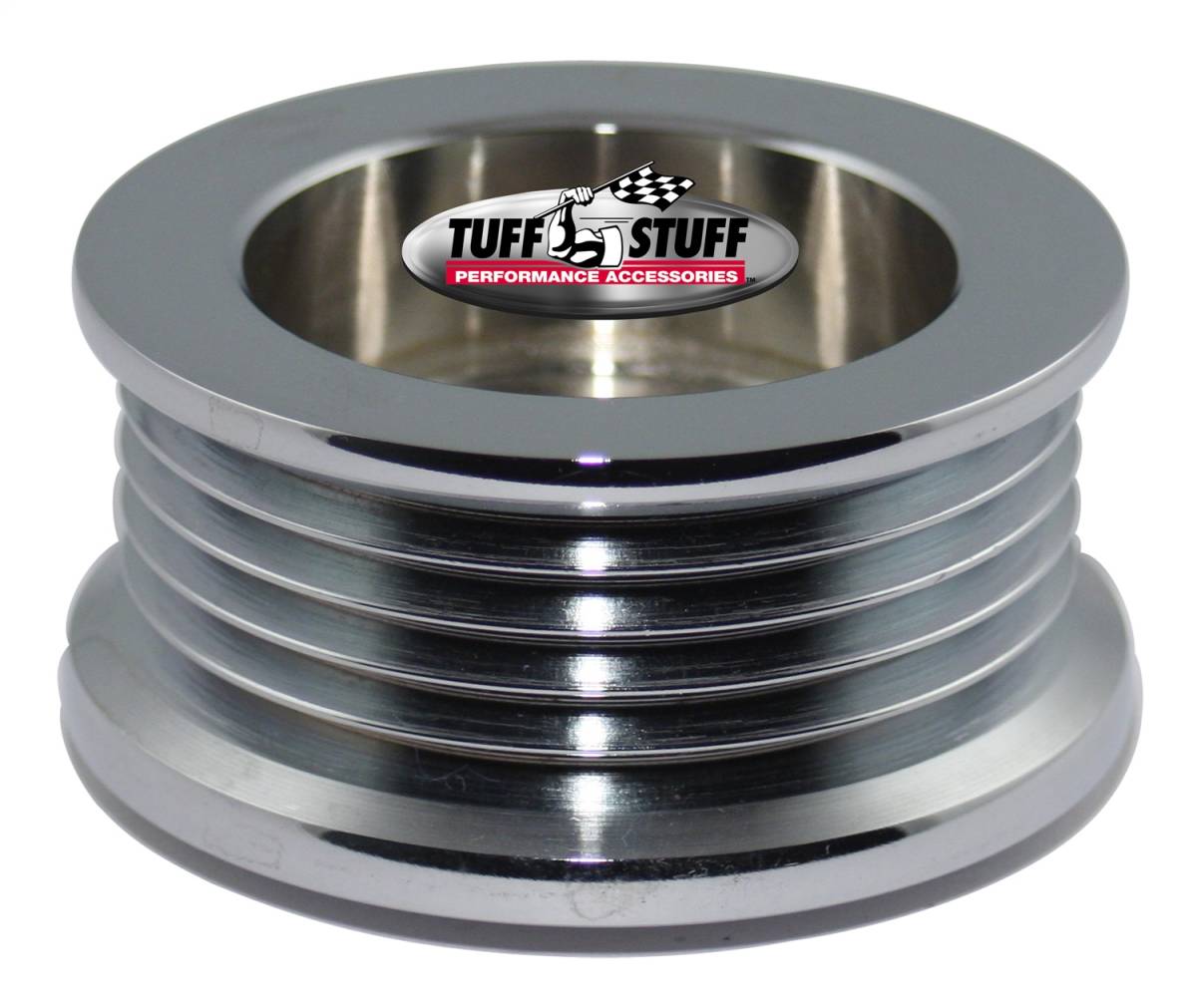 Tuff Stuff Performance - Alternator Pulley 2.25 in. 5 Groove Serpentine Incl. Lockwasher/Nut Chrome 7610B