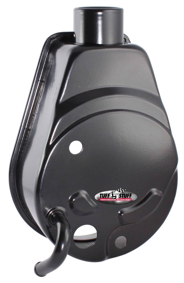 Tuff Stuff Performance - Saginaw Style Power Steering Pump Reservoir Fits Tuff Stuff PN[6174/6176] Power Steering Pumps w/Tube On Left Black Powdercoat 6501B