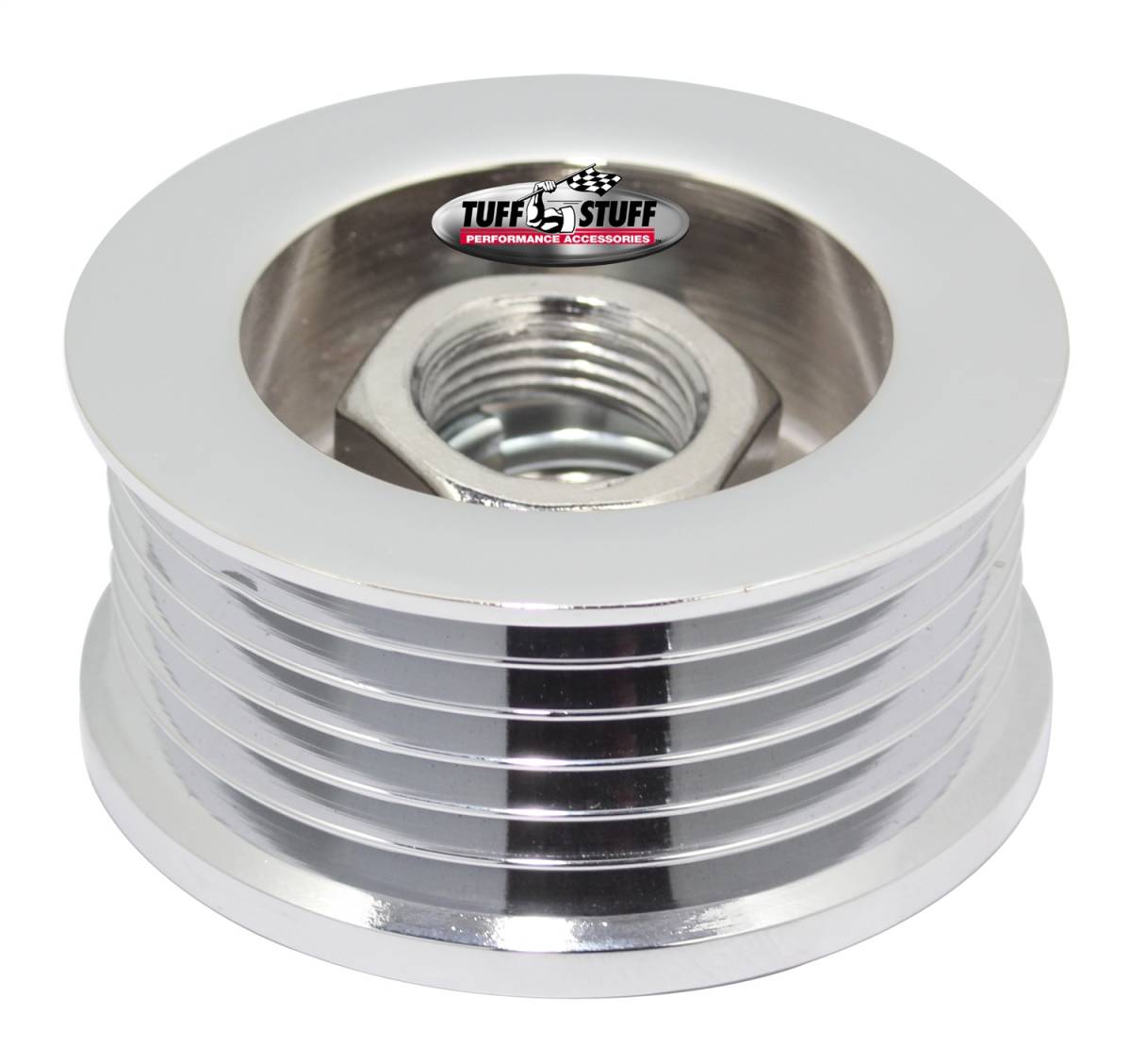 Tuff Stuff Performance - Alternator Pulley 2.25 in. 6 Groove Serpentine Incl. Lockwasher/Nut Chrome 7610A