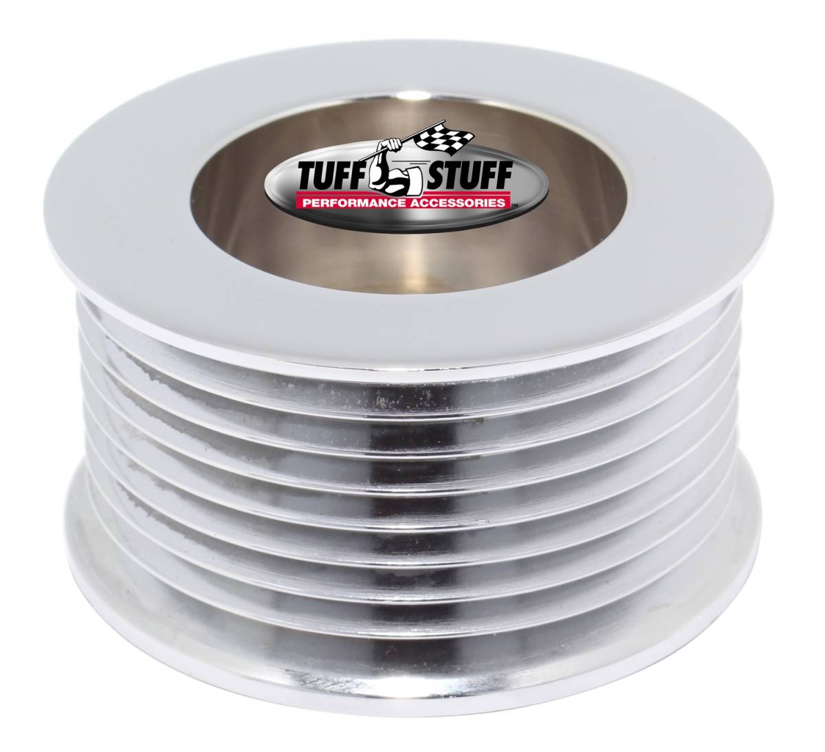 Tuff Stuff Performance - Alternator Pulley 2.25 in. 8 Groove Serpentine Incl. Lockwasher/Nut Chrome 7610D