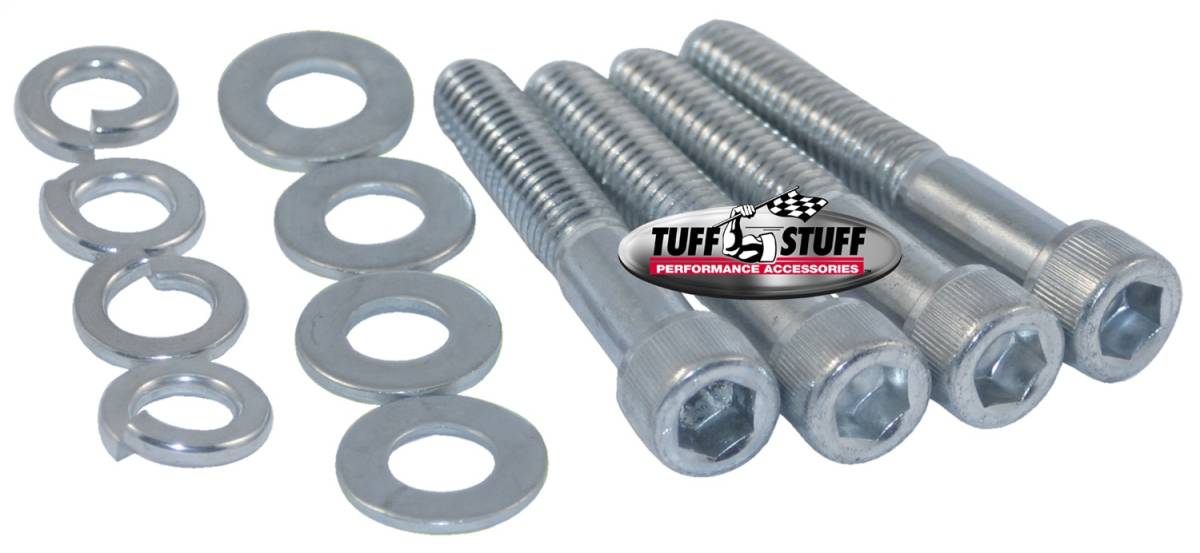 Tuff Stuff Performance - Water Pump Bolt Kit Zinc Socket Incl. (4) 3/4 in.-16x2 1/4 in. Bolts/(4) Lock And (4) Flat Washers Fits Chevy Small/Big Block w/Long Water Pump PN[1449/1461/1511] 7678D