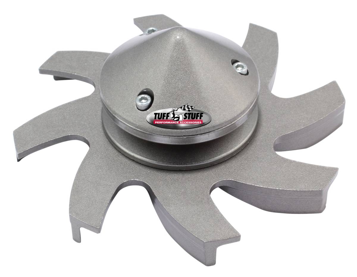 Tuff Stuff Performance - Alternator Fan And Pulley Combo Single V Groove Pulley Billet Style Incl. Fan/Lock Washer/Nut Factory Cast PLUS+ 7679BD