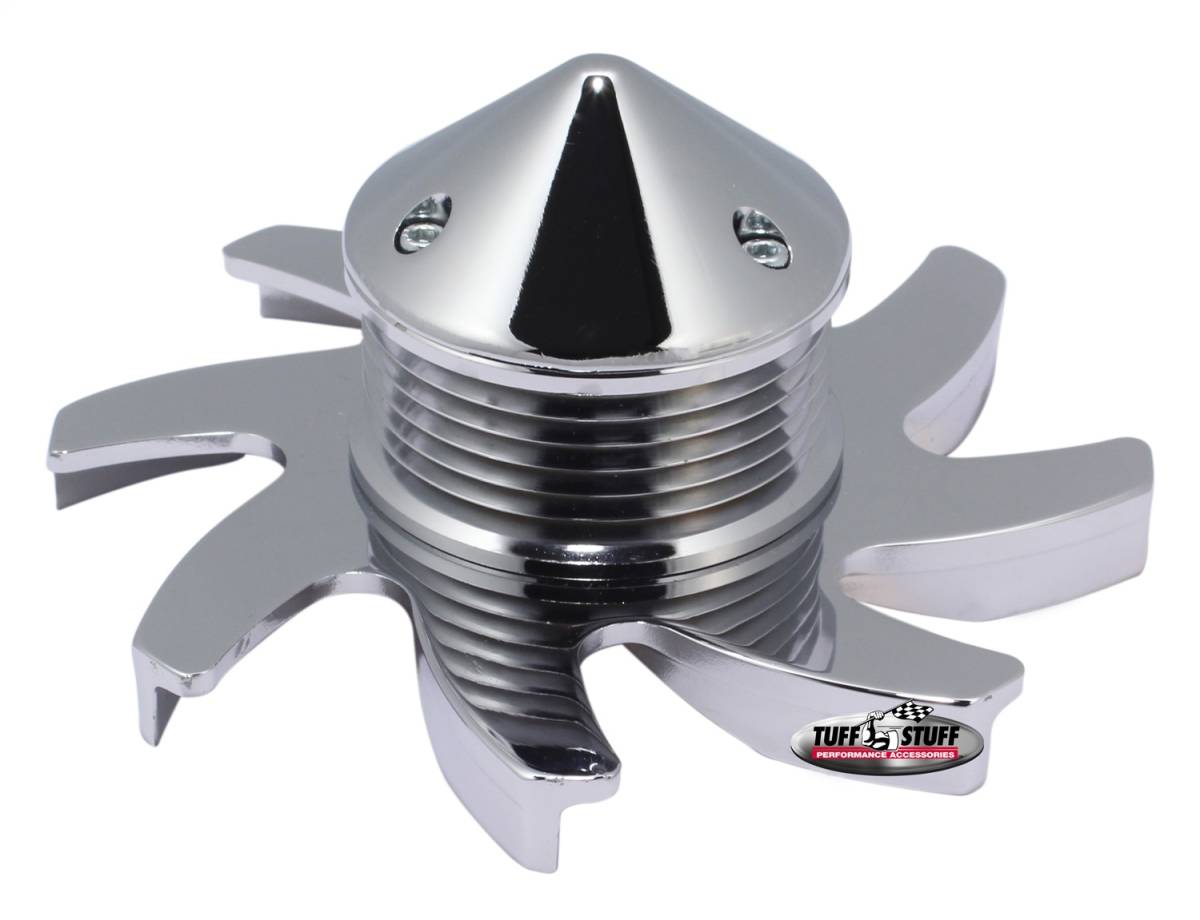 Tuff Stuff Performance - Alternator Fan And Pulley Combo Billet Style Aluminum 6 Groove Serpentine Incl. Fan/Pulley/Lockwasher/Nut Polished 7679D