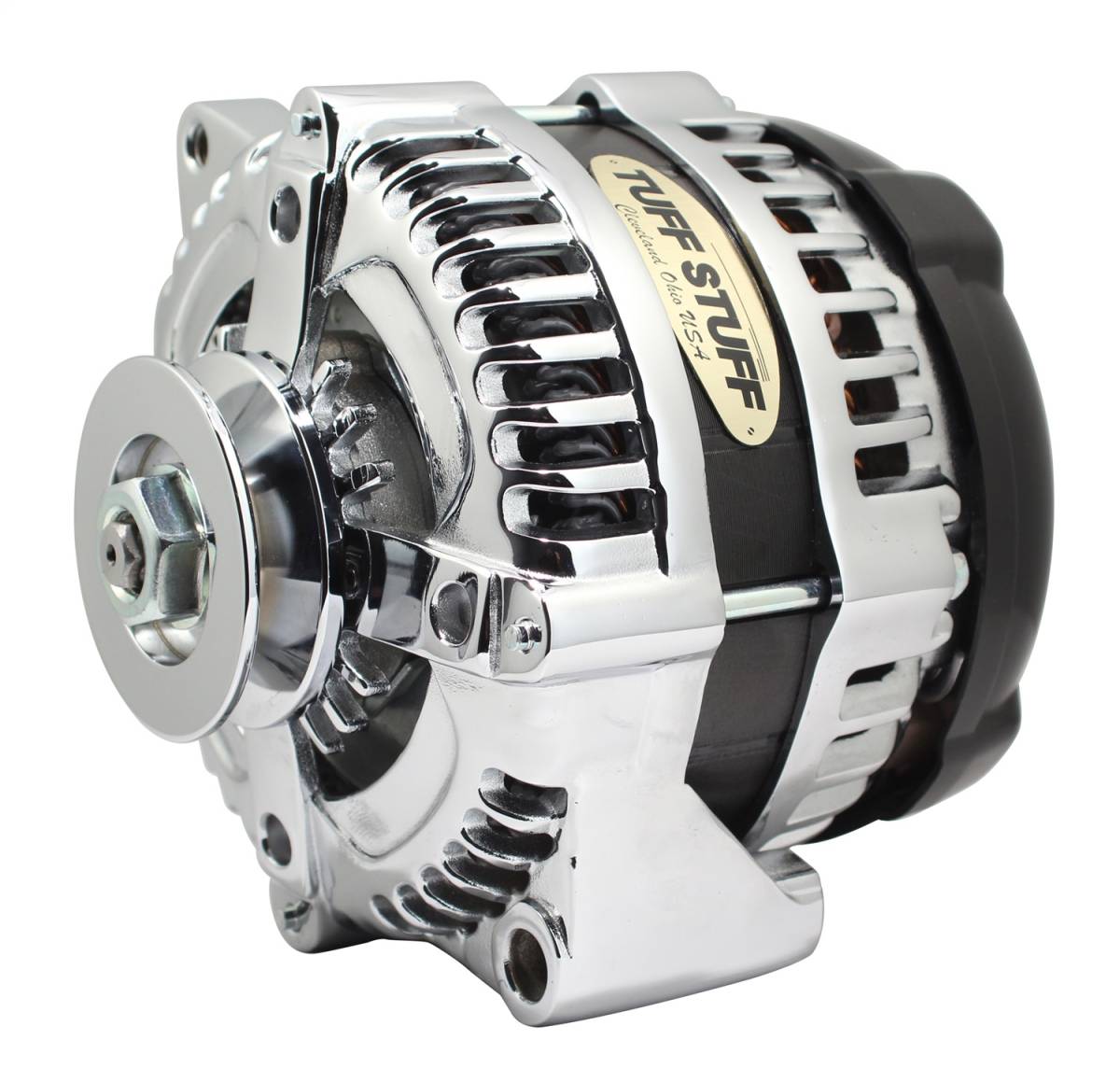 Tuff Stuff Performance - Max Amp Alternator 225 AMP 1 Wire 1 Groove Chrome For PN [7866] 8321C1G1W