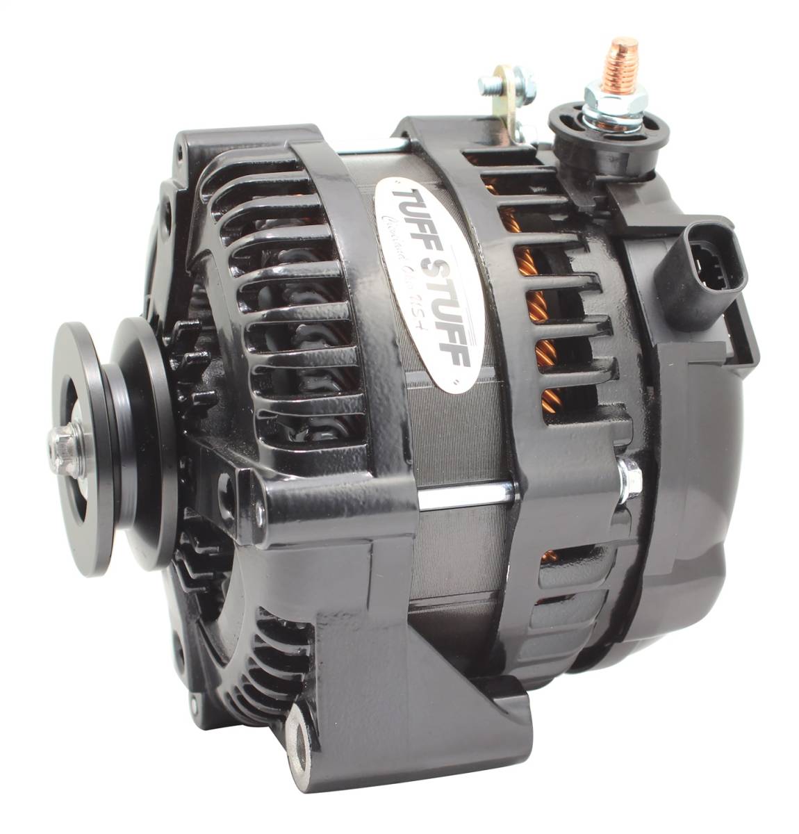 Tuff Stuff Performance - Max Amp Alternator 225 AMP 1 Wire 1 Groove Stealth Black For PN [7861] 8320B1G1W