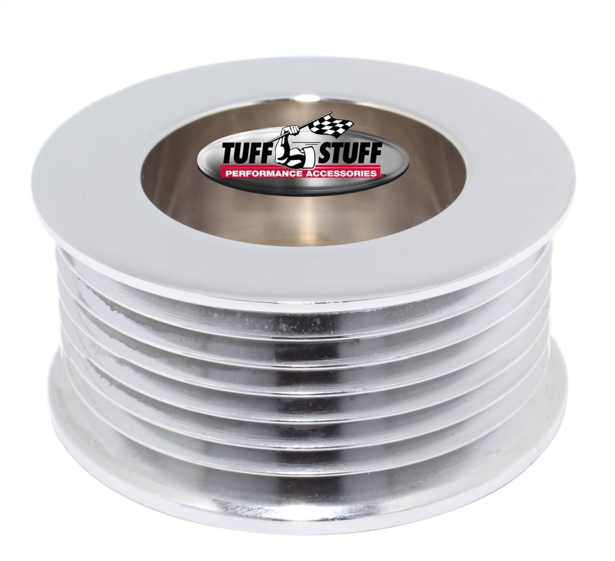 Tuff Stuff Performance - Alternator Pulley 2.25 in. 7 Groove Serpentine Incl. Lockwasher/Nut Chrome 7610C