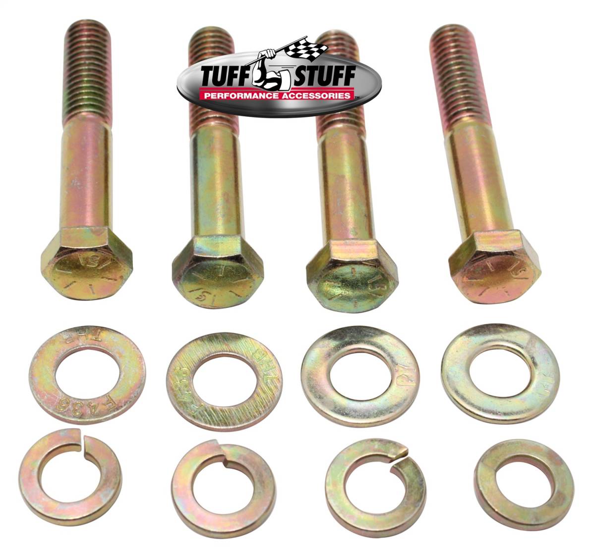 Tuff Stuff Performance - Water Pump Bolt Kit Zinc Hex Incl. (4) 3/4 in.-16x2 1/4 in. Bolts/(4) Lock And (4) Flat Washers Fits Chevy Small/Big Block w/Long Water Pump PN[1449/1461/1511] 7678B