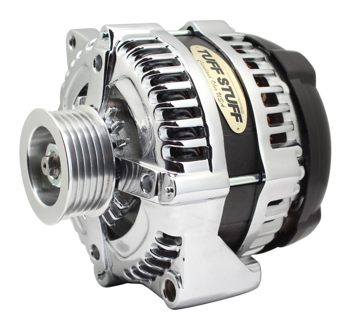 Tuff Stuff Performance - Max Amp Alternator 225 AMP 1 Wire 6 Groove Chrome For PN [7866] 8321C6G1W