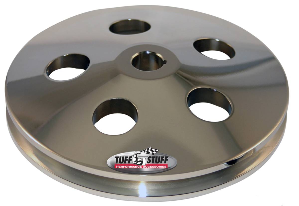 Tuff Stuff Performance - Power Steering Pump Pulley BoltOn Fits PN[6174/6176/6183/6190/6191/6192/6193/6194/6195/6196/6197/6198] PowerSteeringPumps w/KeyedShaft Incl.FlatWasher MachinedAlum. Polished 8488B