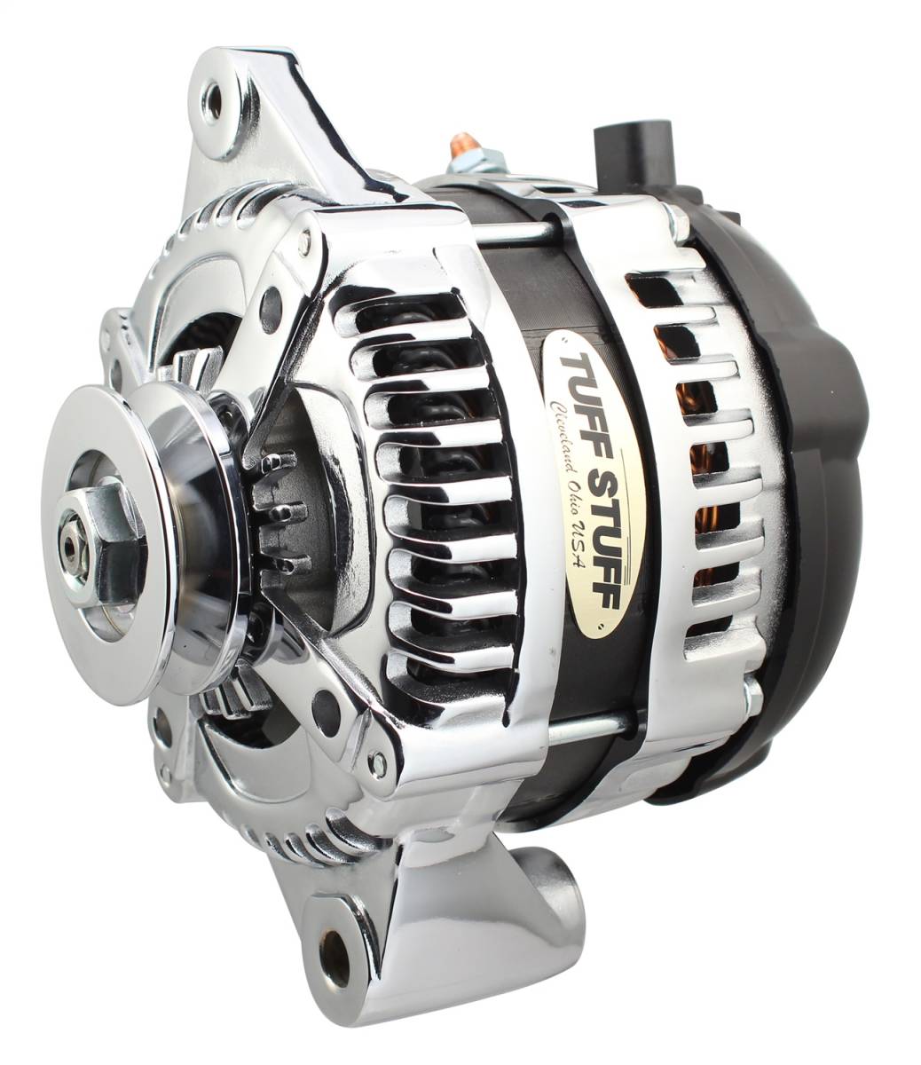 Tuff Stuff Performance - Max Amp Alternator 225 AMP 1 Wire 1 Groove Chrome For PN [7127/7935] 8319C1G1W