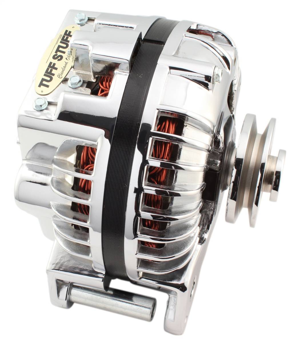 Tuff Stuff Performance - Alternator 130 AMP 1 Wire Single Groove Pulley Chrome 9509RDSP