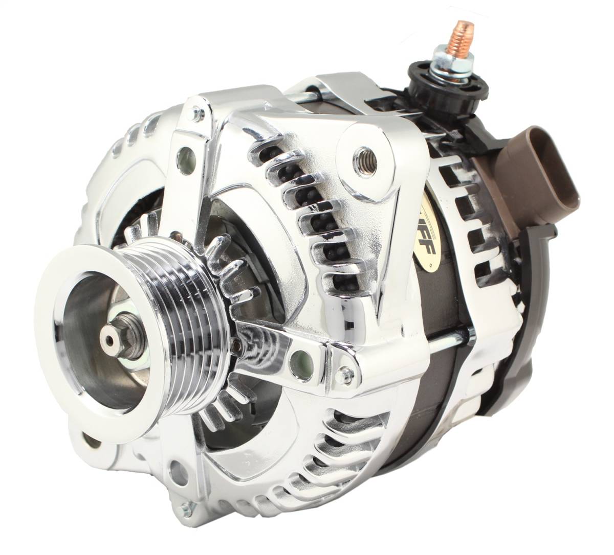 Tuff Stuff Performance - Max Amp Alternator 225 AMP OEM Wire 6 Groove Chrome 8319C6GOE