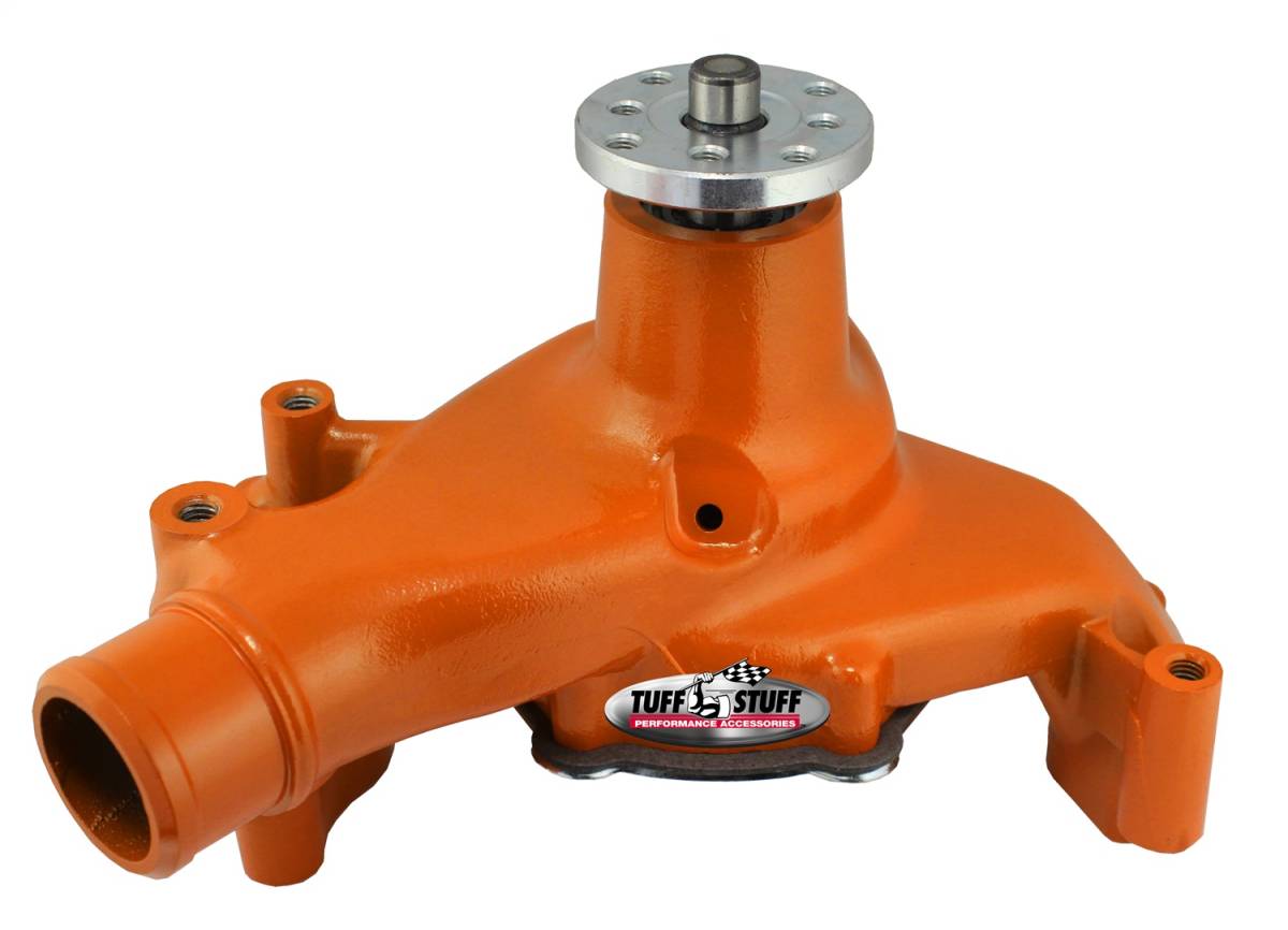 Tuff Stuff Performance - Platinum SuperCool Water Pump 6.937 in. Hub Height 5/8 in. Pilot Long Aluminum Casting Orange Powdercoat w/Chrome Accents 1511NCORANGE