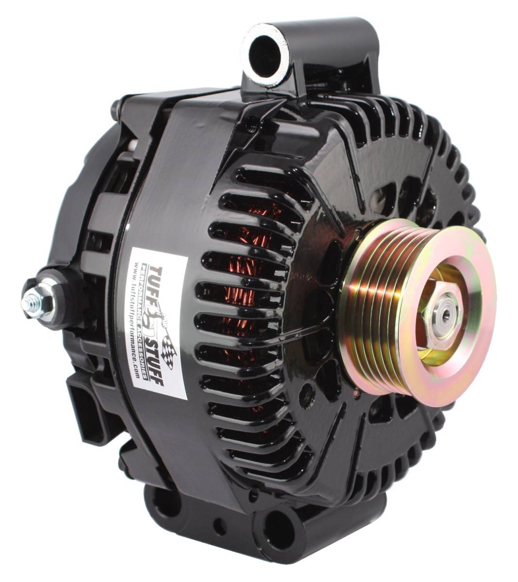 Tuff Stuff Performance - Alternator 225 AMP Upgrade OEM Wire 6 Groove Pulley Internal Regulator Black 7787C