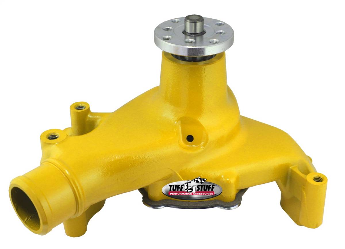 Tuff Stuff Performance - Platinum SuperCool Water Pump 6.937 in. Hub Height 5/8 in. Pilot Long Aluminum Casting Yellow Powdercoat w/Chrome Accents 1511NCYELLOW