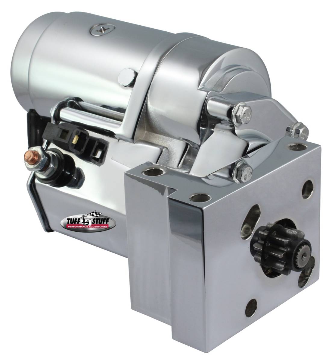 Tuff Stuff Performance - Gear Reduction Starter Tuff Torque 18:1 w/Offset Mounting Block 168 Tooth Flywheel Chrome 13510A