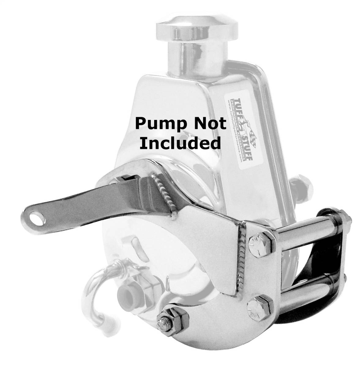 Tuff Stuff Performance - Power Steering Pump Bracket Short Fits Tuff Stuff Saginaw Style Power Steering Pumps w/Hardware Chrome 6504A