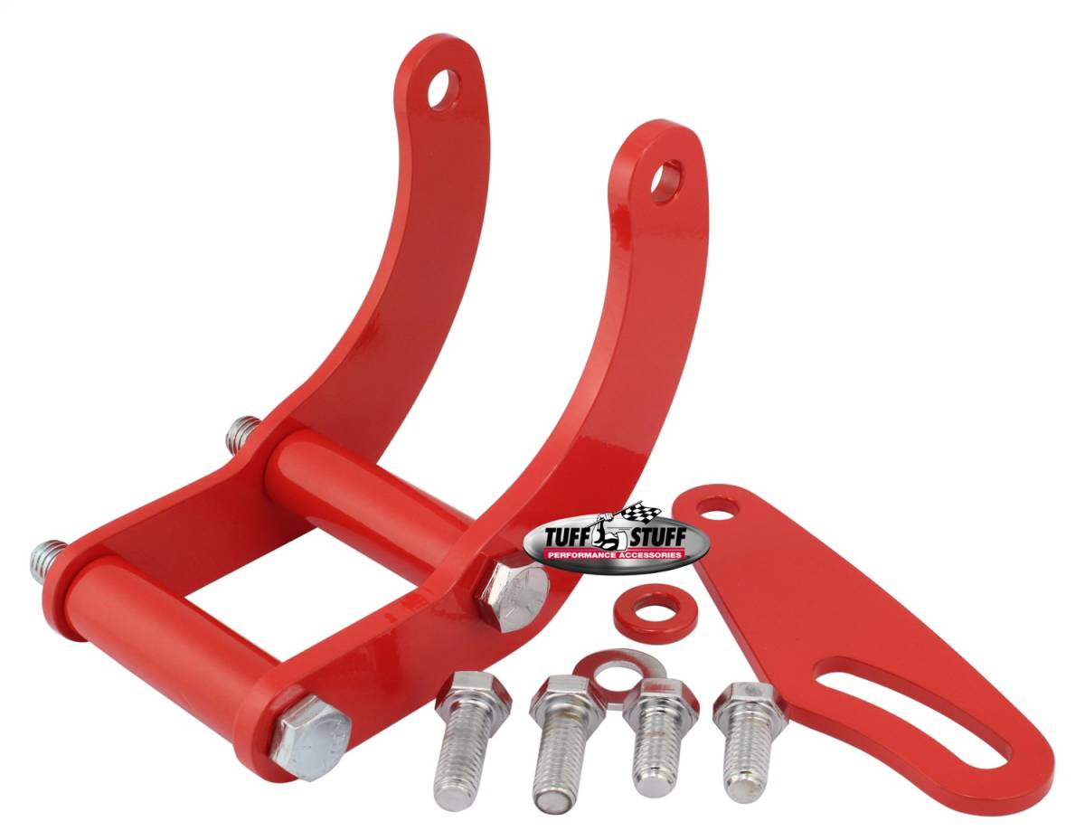 Tuff Stuff Performance - Power Steering Pump Bracket Short Fits Tuff Stuff Saginaw Style Power Steering Pumps w/Hardware Red Powdercoat 6503BRED