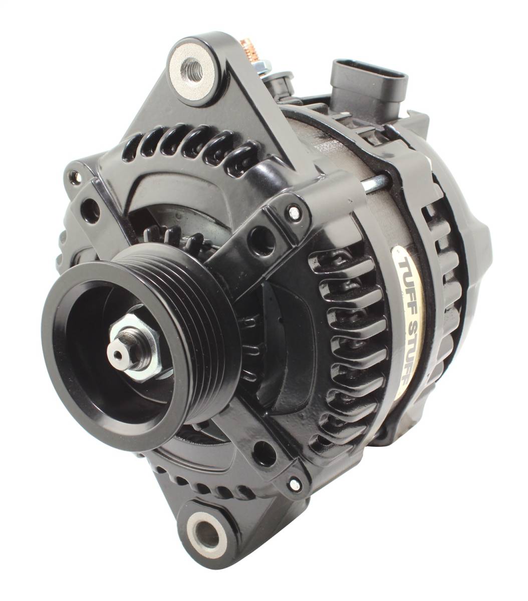 Tuff Stuff Performance - Max Amp Alternator 225 AMP OEM Wire 6 Groove Stealth Black 8319B6GOE