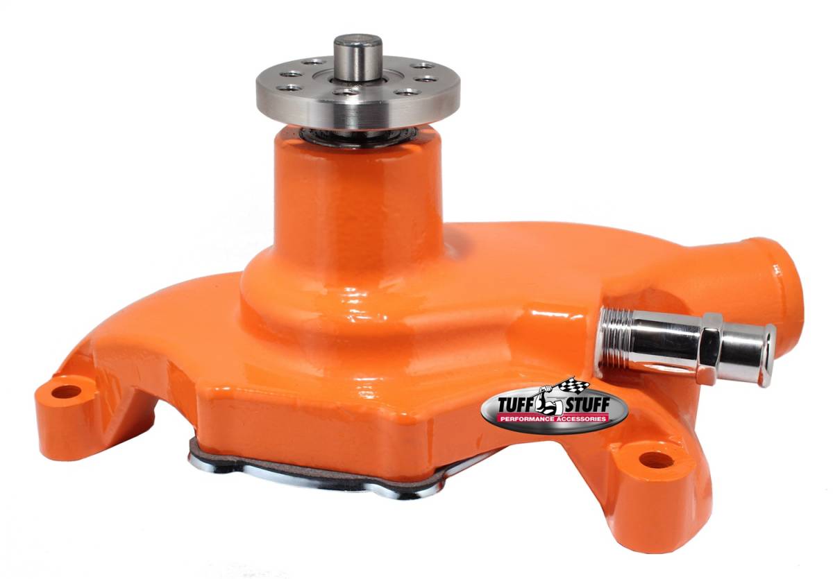 Tuff Stuff Performance - SuperCool Water Pump 5.625 in. Hub Height 5/8 in. Pilot Short Threaded Water Port Orange Powdercoat w/Chrome Accents 1354NCORANGE