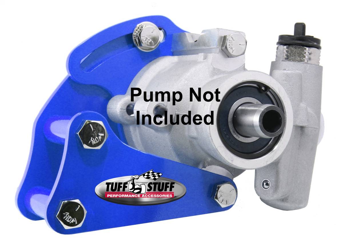 Tuff Stuff Performance - Power Steering Pump Bracket Short Fits Tuff Stuff Type II Power Steering Pumps w/Hardware Blue Powdercoat 6506BBLUE