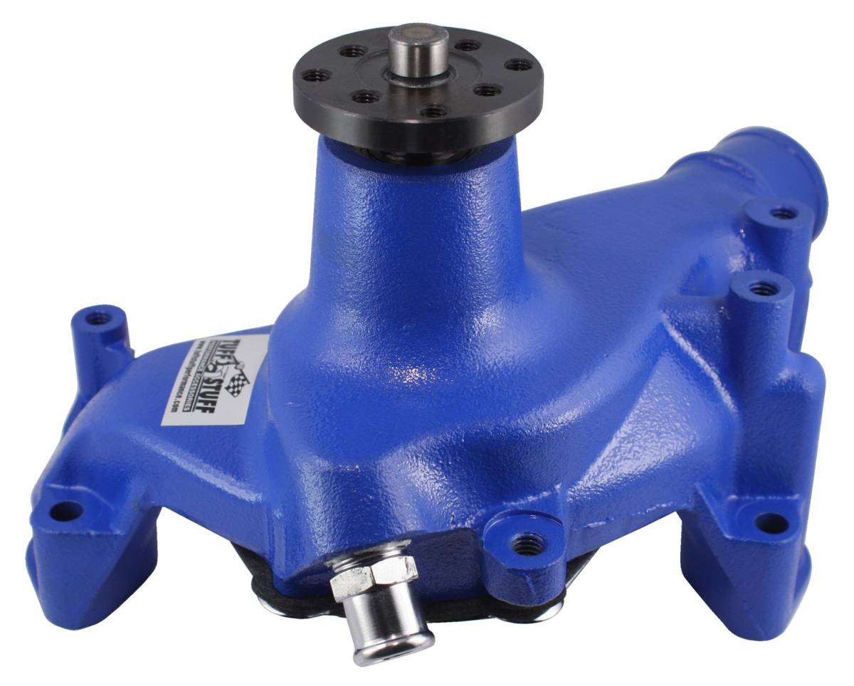 Tuff Stuff Performance - SuperCool Water Pump 6.937 in. Hub Height 5/8 in. Pilot Threaded Water Port Blue Powdercoat w/Chrome Accents 1449NCBLUE