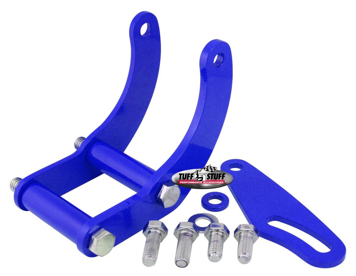 Tuff Stuff Performance - Power Steering Pump Bracket Short Fits Tuff Stuff Saginaw Style Power Steering Pumps w/Hardware Blue Powdercoat 6503BBLUE