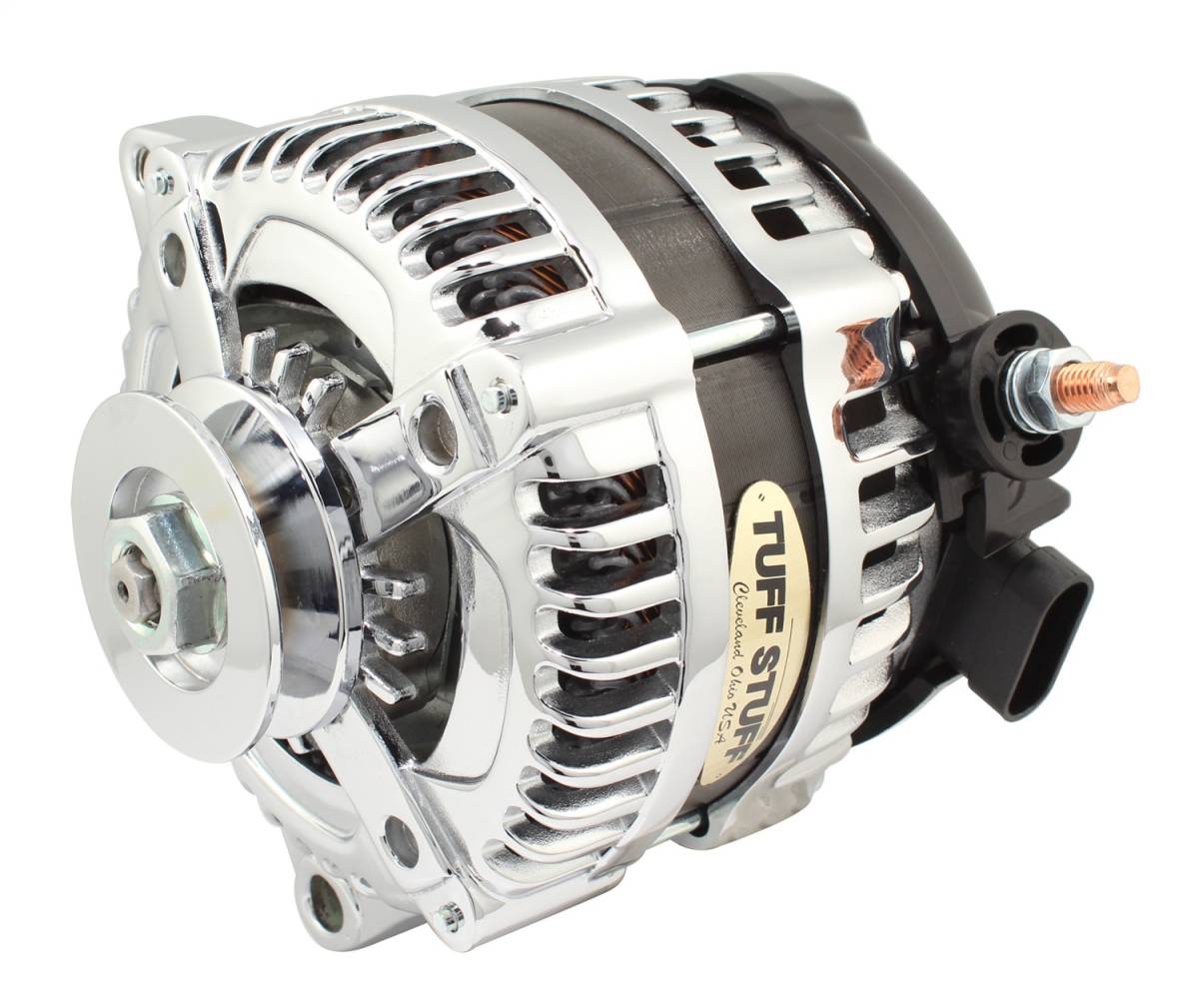 Tuff Stuff Performance - Max Amp Alternator 225 AMP OEM Wire 1 Groove Chrome 8320C1GOE