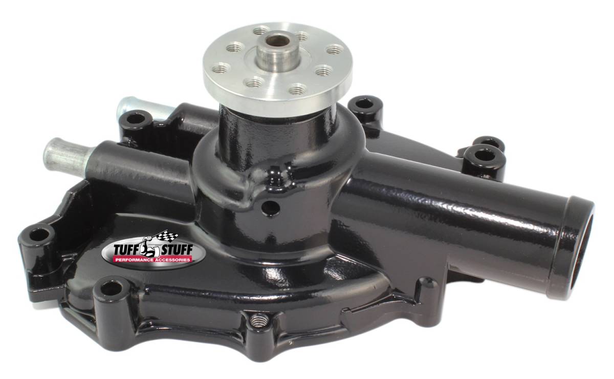 Tuff Stuff Performance - Platinum SuperCool Water Pump 4.312 in. Hub Height 3/4 in. Pilot Shorty Aluminum Casting Stealth Black Powder Coat Driver Side Inlet 1625NI