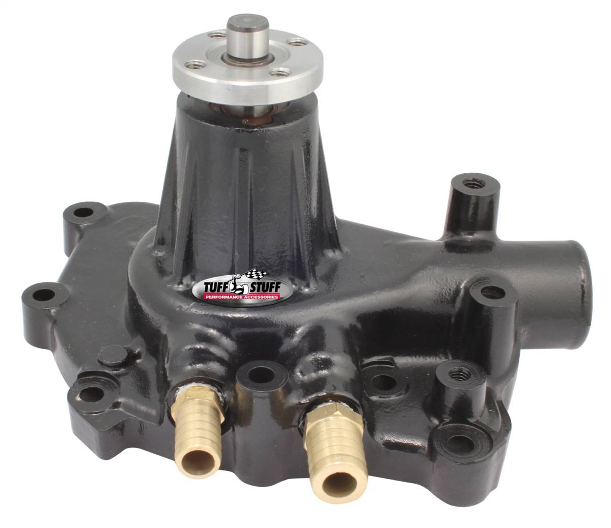 Tuff Stuff Performance - Platinum SuperCool Water Pump 5.437 in. Hub Height 5/8 in. Pilot w/Pass. Side Inlet Aluminum Casting Stealth Black Powder Coat 1432AC