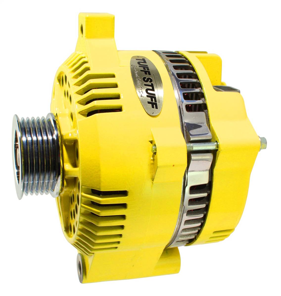 Tuff Stuff Performance - Alternator 225 AMP OEM Wire 6 Groove Pulley Internal Regulator Yellow 7771D6GY