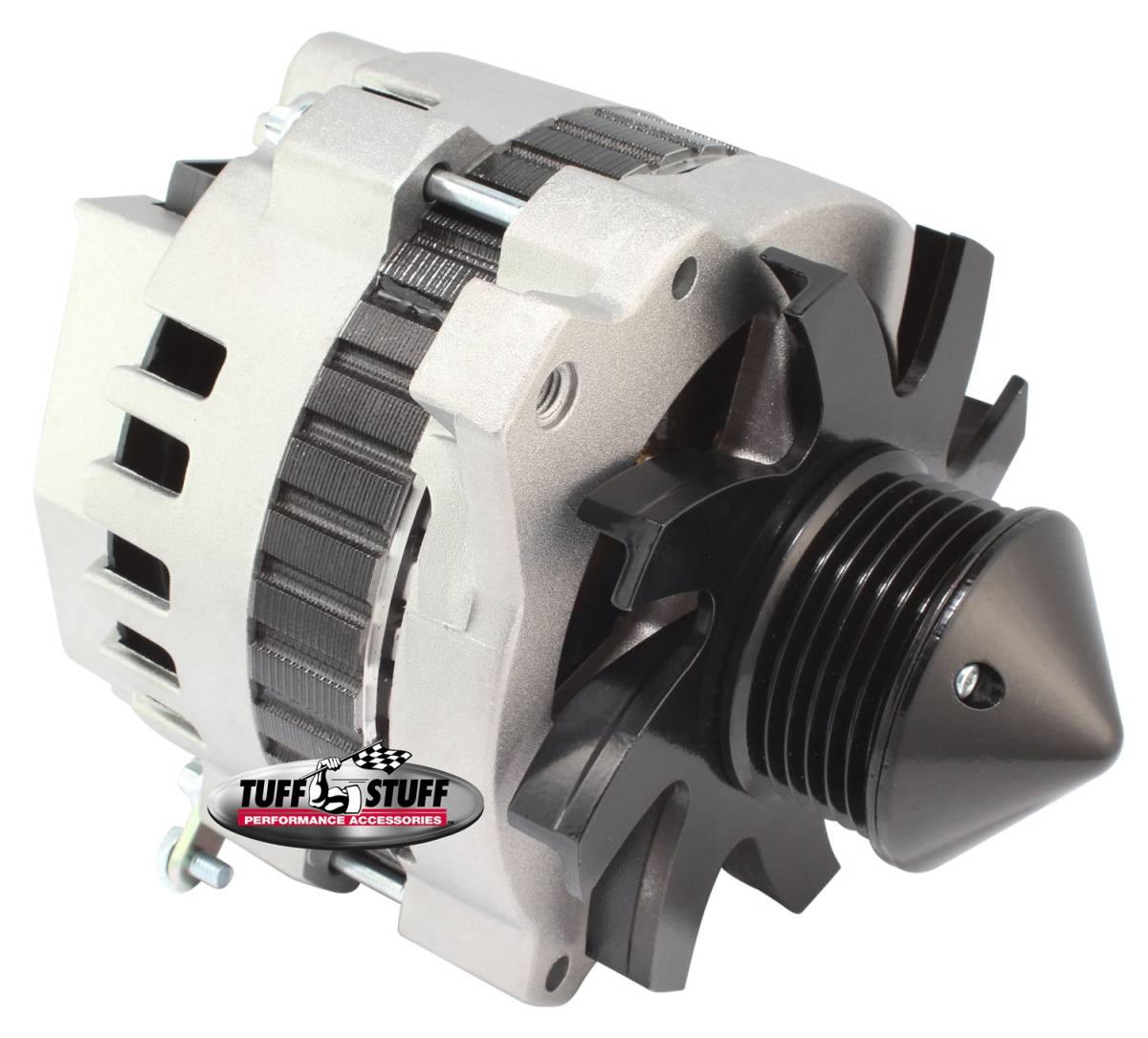 Tuff Stuff Performance - Bullet Alternator 160 AMP 1 Wire Or OEM Hookup 6 Groove Pulley 6.125 in. Bolt To Bolt Factory Cast PLUS+ 7866K-16G22