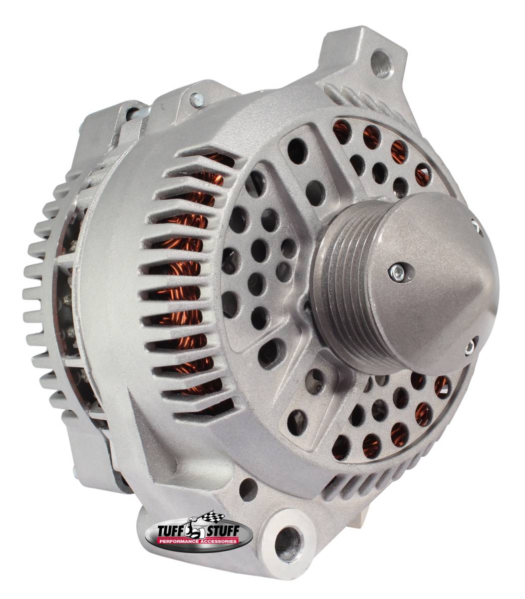 Tuff Stuff Performance - Silver Bullet Alternator 225 AMP OEM Wire 6 Groove Bullet Pulley Internal Regulator Factory Cast PLUS+ 7771FBULL6G