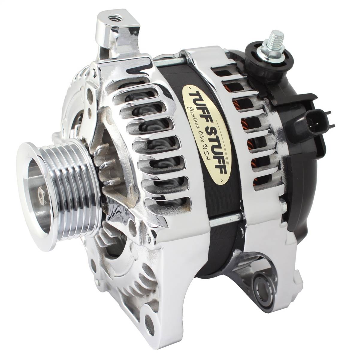 Tuff Stuff Performance - Alternator 250 AMP OEM Wire 6 Groove Pulley External Regulator Chrome Plated 7515C