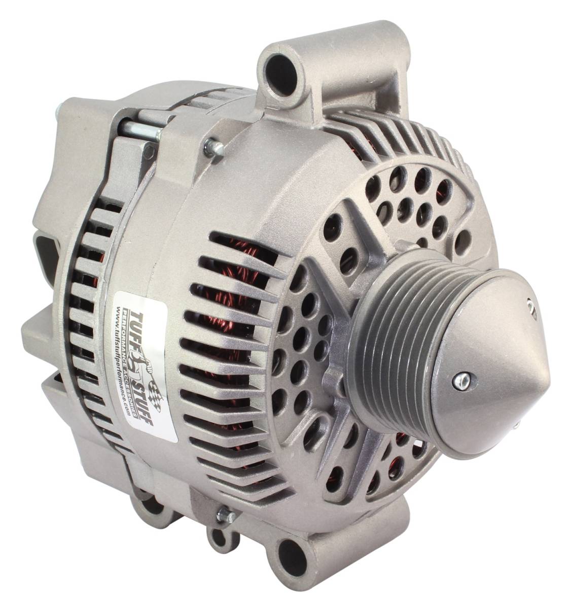 Tuff Stuff Performance - Silver Bullet Alternator 225 AMP Upgrade OEM Wire 7 Groove Pulley Internal Regulator Factory Cast PLUS+ 7768EBULL