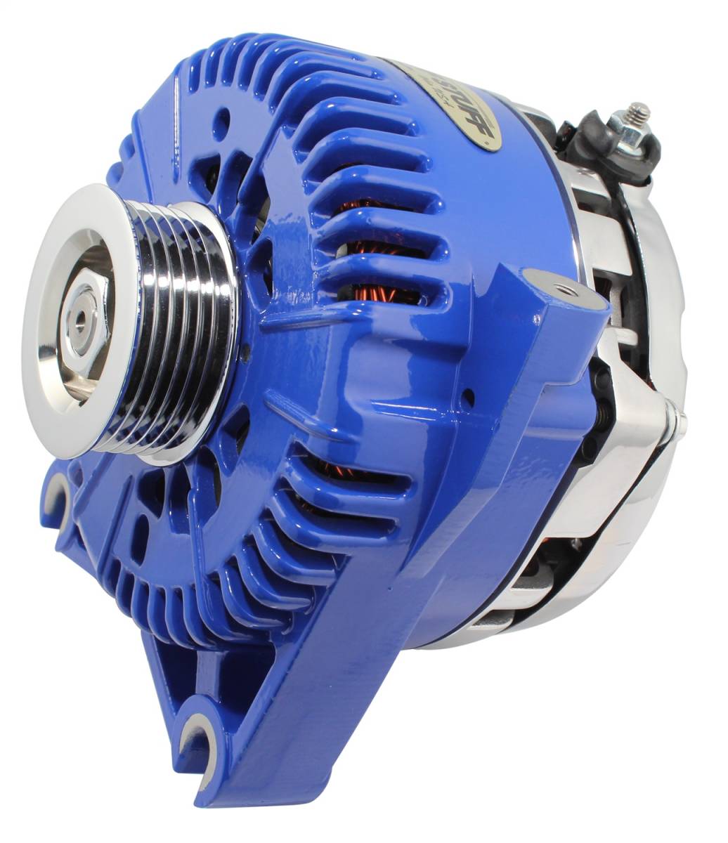 Tuff Stuff Performance - Alternator 225 AMP Upgrade DOHC Applications OEM Wire 6 Groove Pulley Internal Regulator Blue 7781DBLUE