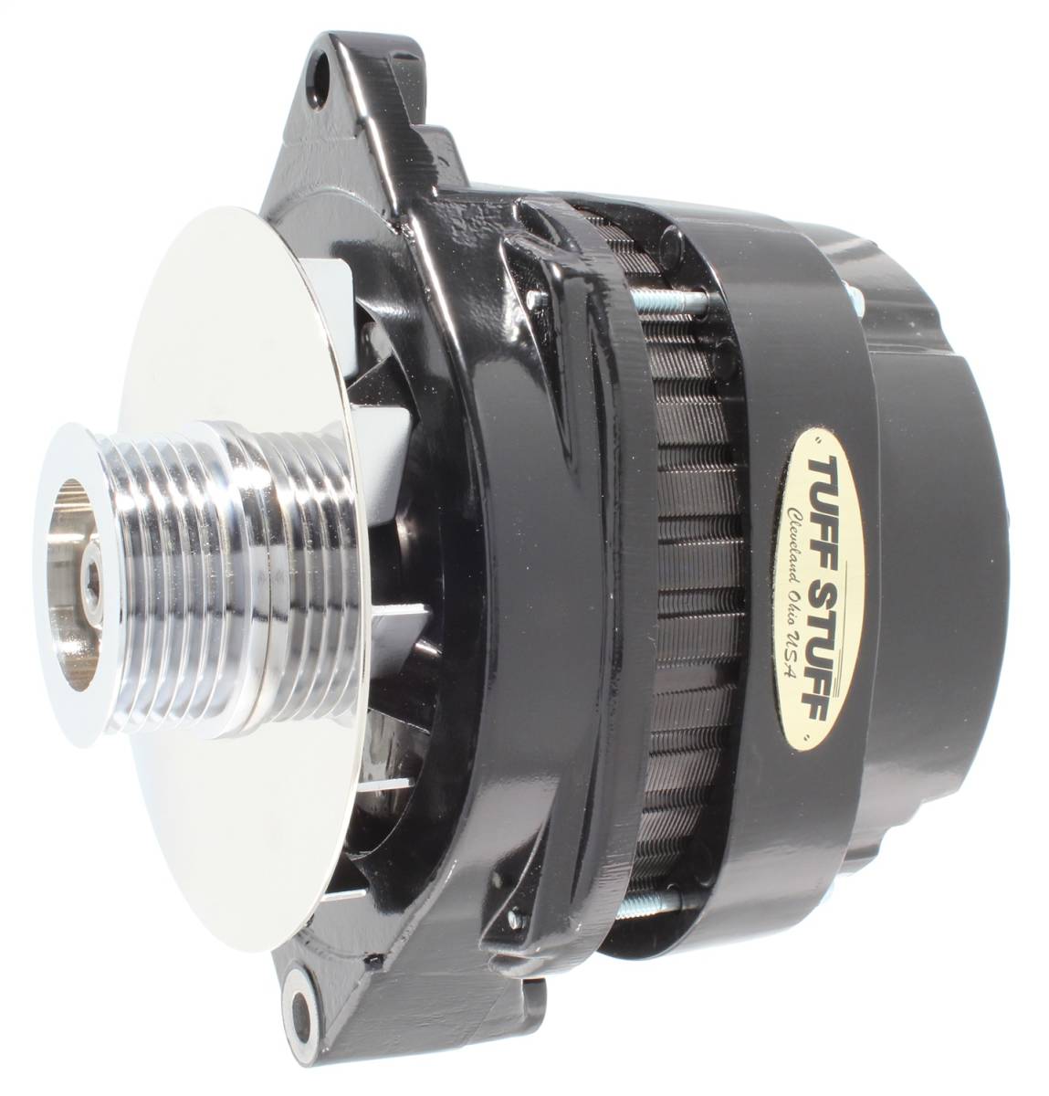 Tuff Stuff Performance - Alternator 170 AMP OEM Wire 6 Groove Pulley External Cooling Fan Black 8112NB