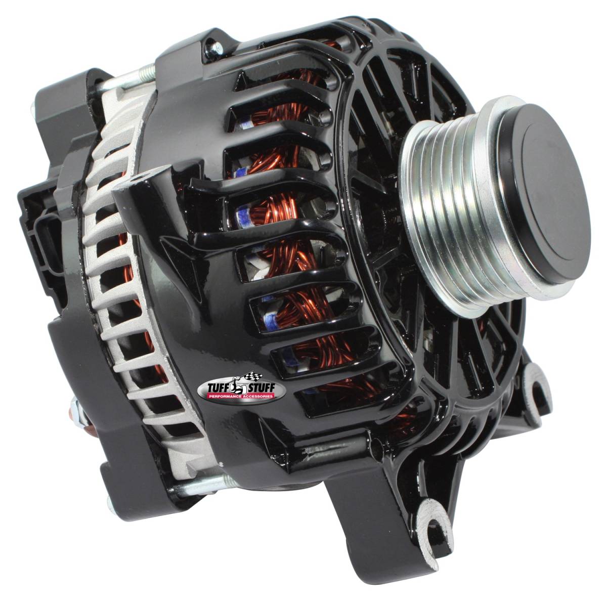 Tuff Stuff Performance - Alternator 225 AMP OEM Wire 6 Groove Clutch Pulley Black 8438C